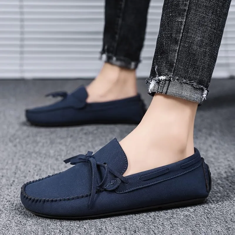 New Mens Loafers Suede Vegan Leather Moccasins Driving Loafers Anti-Slip Comfortable Resistant Fashion Slip On