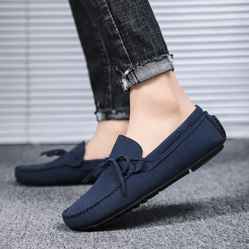 New Mens Loafers Suede Vegan Leather Moccasins Driving Loafers Anti-Slip Comfortable Resistant Fashion Slip On