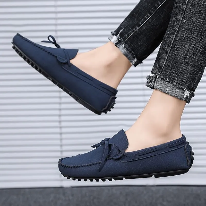 New Mens Loafers Suede Vegan Leather Moccasins Driving Loafers Anti-Slip Comfortable Resistant Fashion Slip On