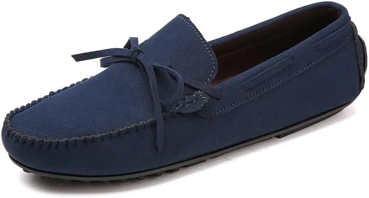 New Mens Loafers Suede Vegan Leather Moccasins Driving Loafers Anti-Slip Comfortable Resistant Fashion Slip On