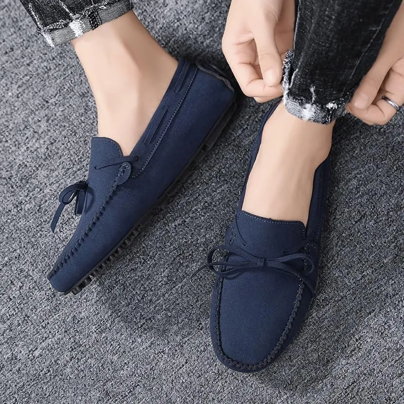 New Mens Loafers Suede Vegan Leather Moccasins Driving Loafers Anti-Slip Comfortable Resistant Fashion Slip On