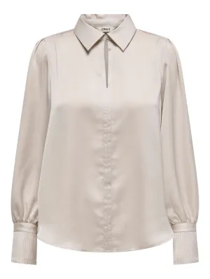 Onlsister Ls Pleat Detail Shirt Wvn - Zand