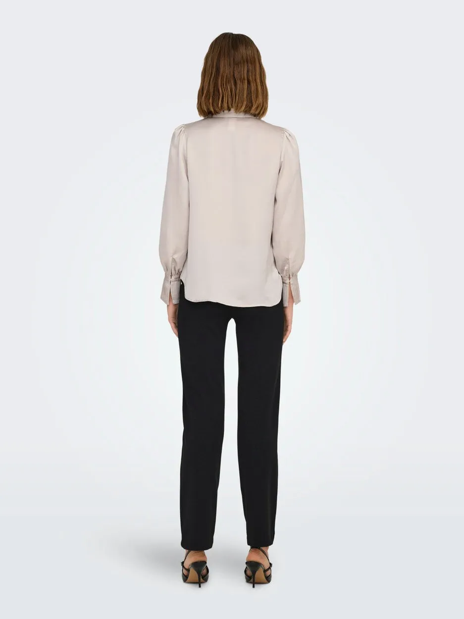 Onlsister Ls Pleat Detail Shirt Wvn - Zand