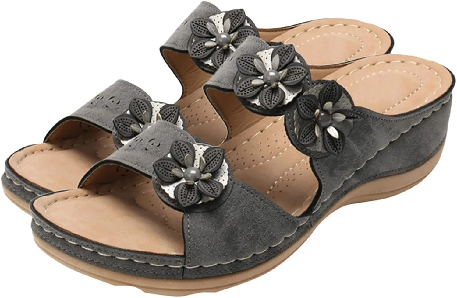 Sandals Women Comfortable, Womens Sandals Premium Orthopedic Open Toe Sandals Retro Anti-Slip Breathable