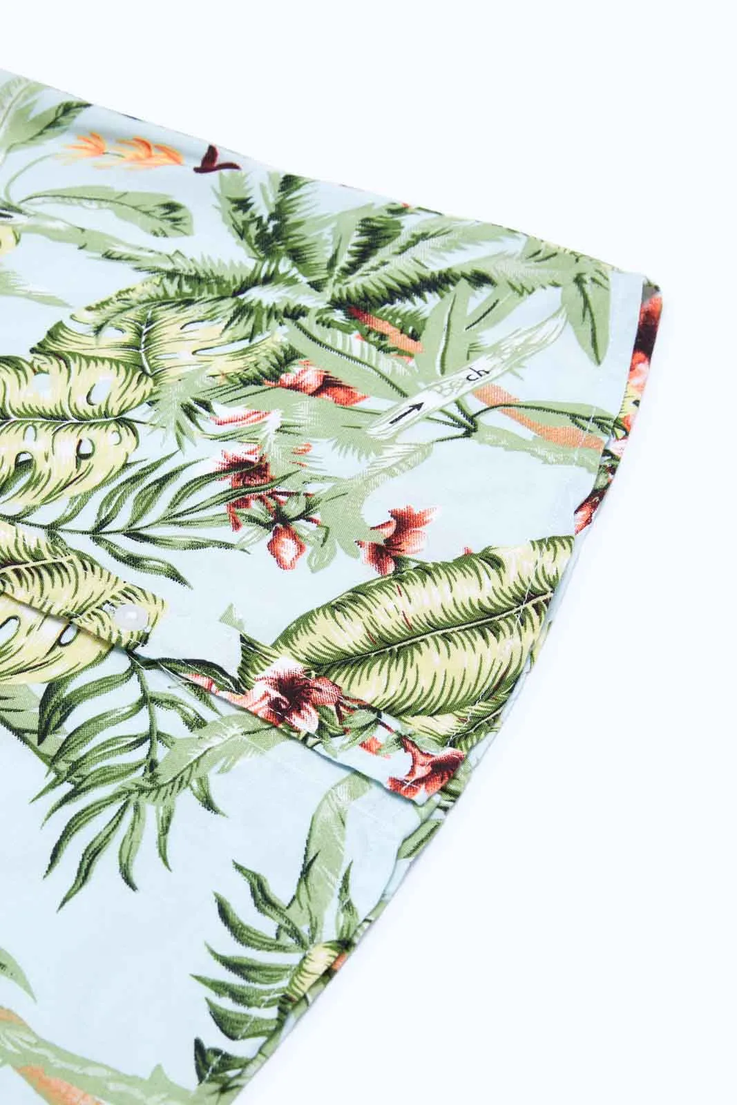 Senior Boys Green Printed Shirt