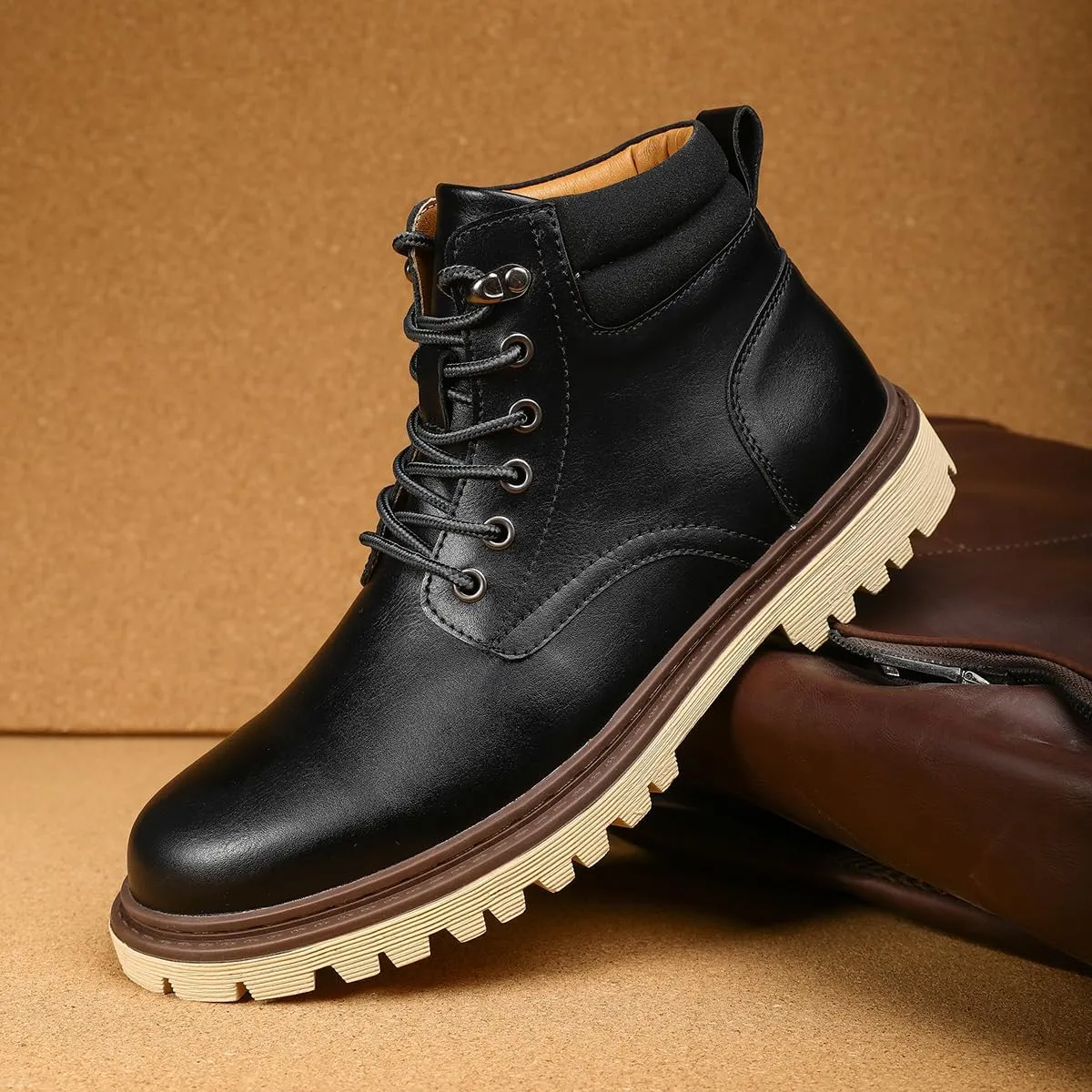Shaire Men's non slip soft soled work boots and hiking boots