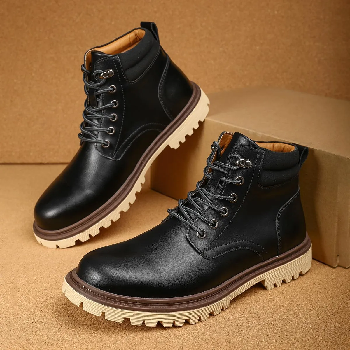 Shaire Men's non slip soft soled work boots and hiking boots