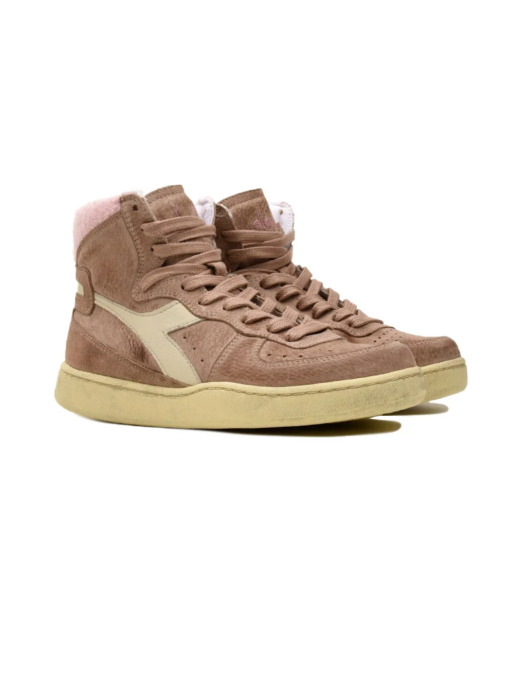 Sneakers Donna MI Basket Shearling Marrone