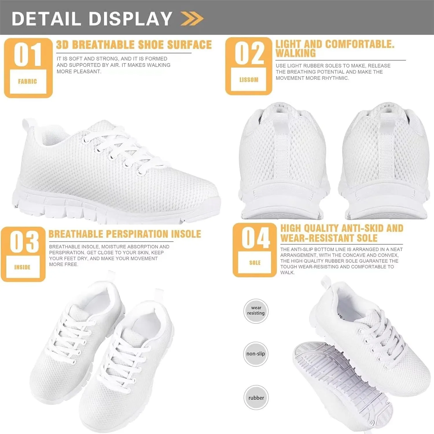 Sneakers for Boys Girls Kids Shoes Unisex Lightweight Breathable Athletic Running Tennis Fitness Shoes