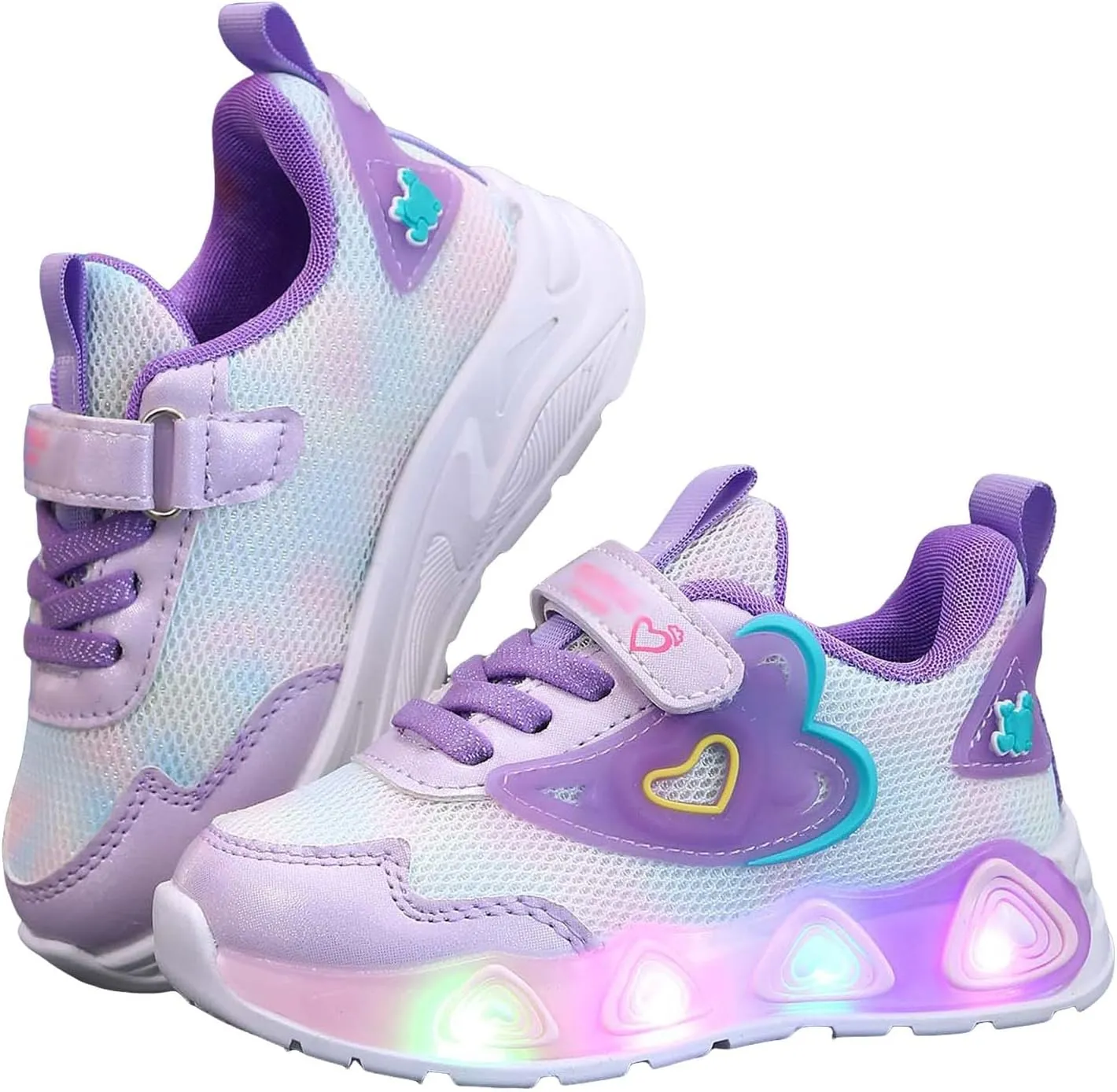 Sneakers for Girls Light Up Breathable Running Cute Shoes Anti-Slip Lace Up Girls Walking Sports Shoes Kids Sneakers