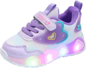 Sneakers for Girls Light Up Breathable Running Cute Shoes Anti-Slip Lace Up Girls Walking Sports Shoes Kids Sneakers