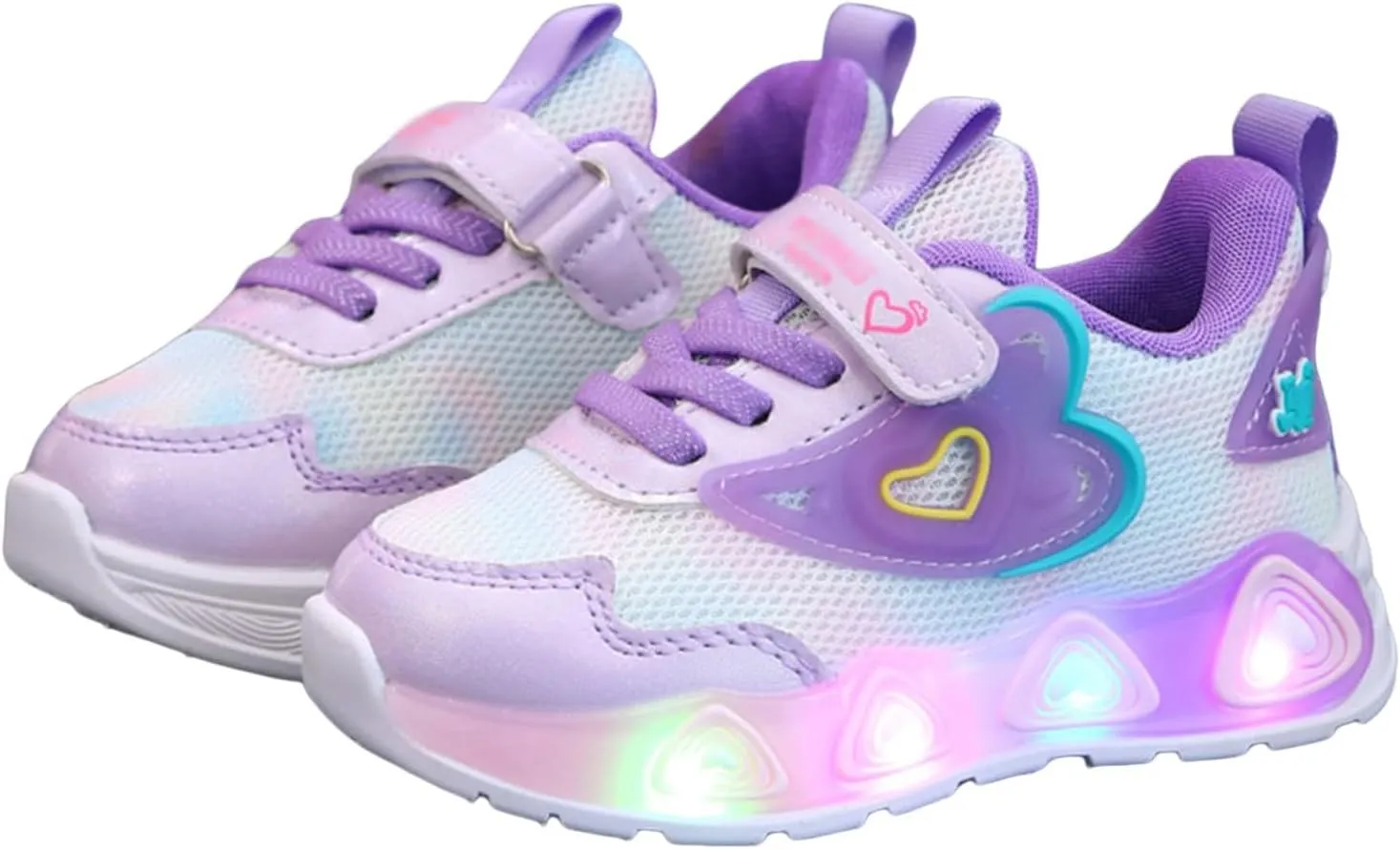 Sneakers for Girls Light Up Breathable Running Cute Shoes Anti-Slip Lace Up Girls Walking Sports Shoes Kids Sneakers