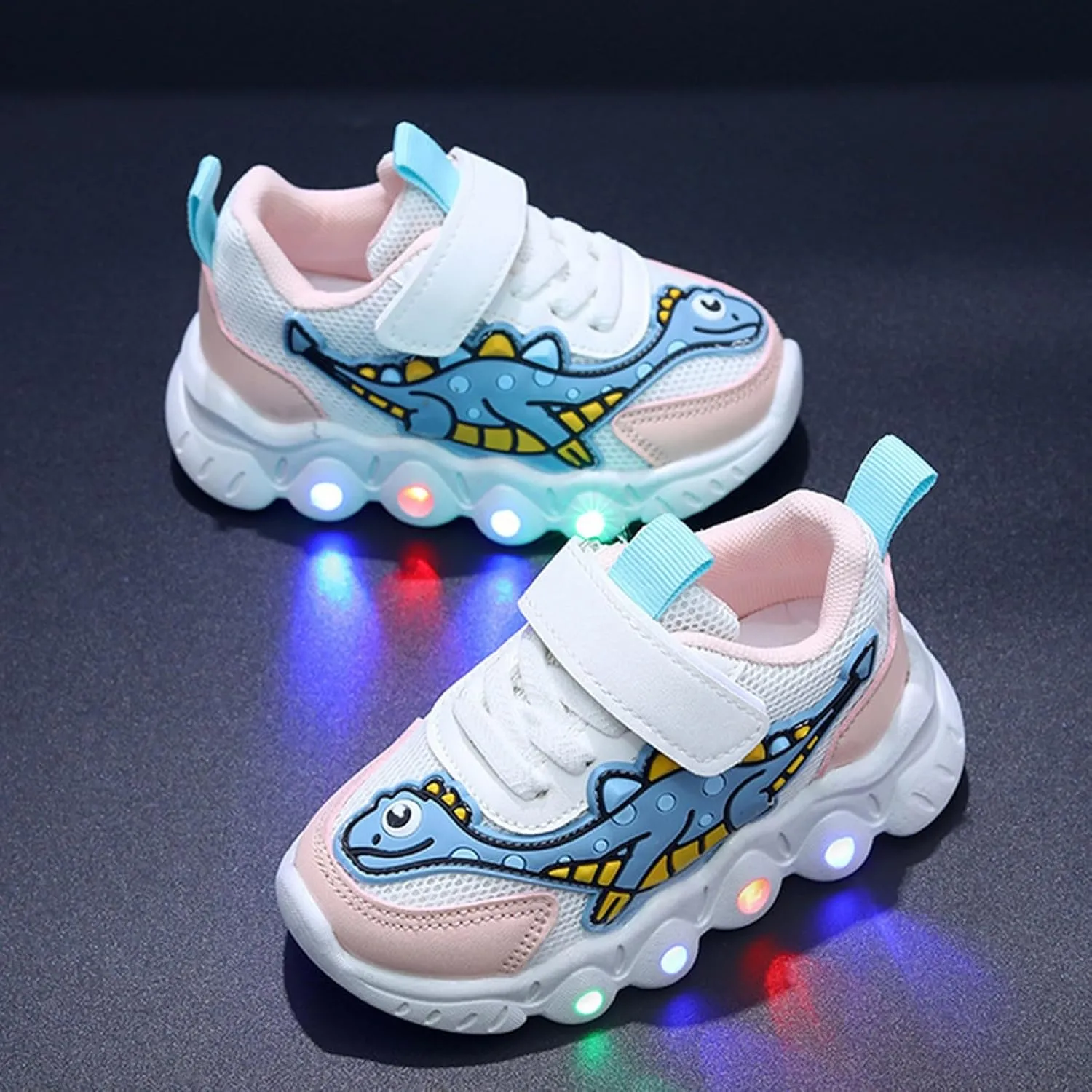 Sneakers for Girls Light Up Breathable Running Cute Shoes Boys Sneakers Anti-Slip Lace Up Girls Walking Sports Shoes