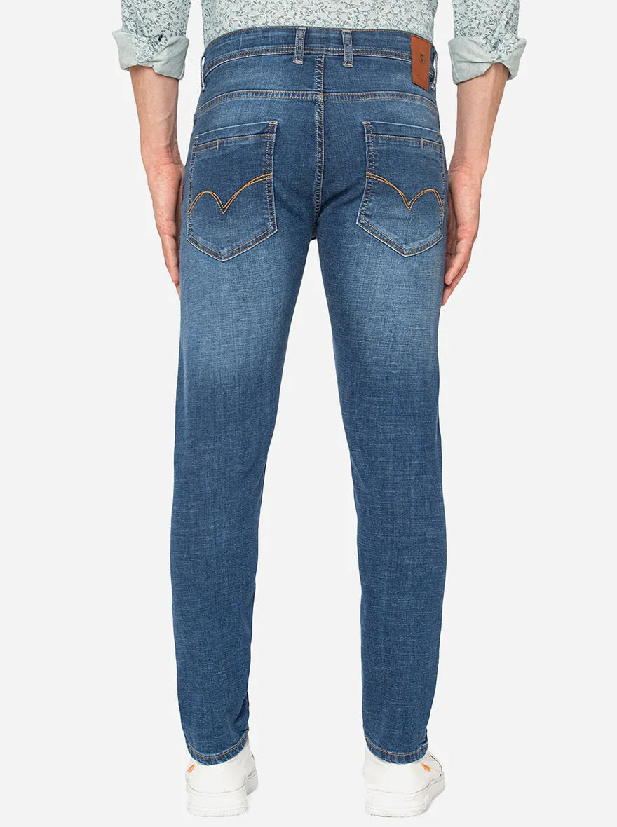 Stone Blue Washed Rider Fit Jeans | JadeBlue