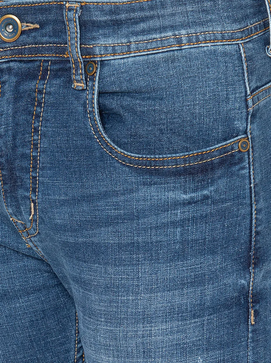 Stone Blue Washed Rider Fit Jeans | JadeBlue