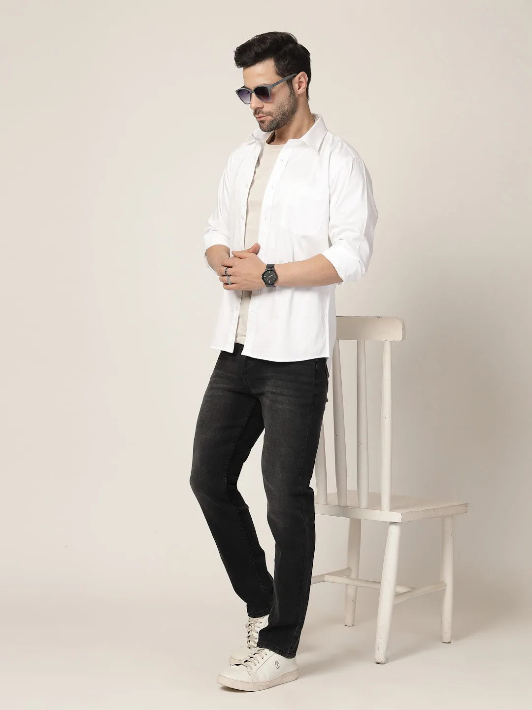 Style Quotient Men Black Regular Fit Mid Rise Stretchable Jeans