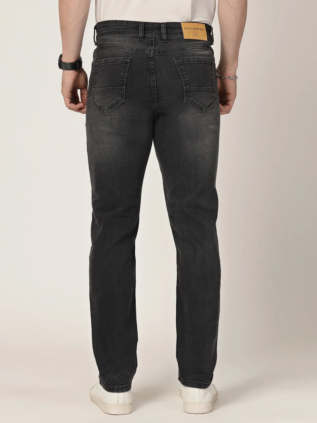 Style Quotient Men Black Regular Fit Mid Rise Stretchable Jeans