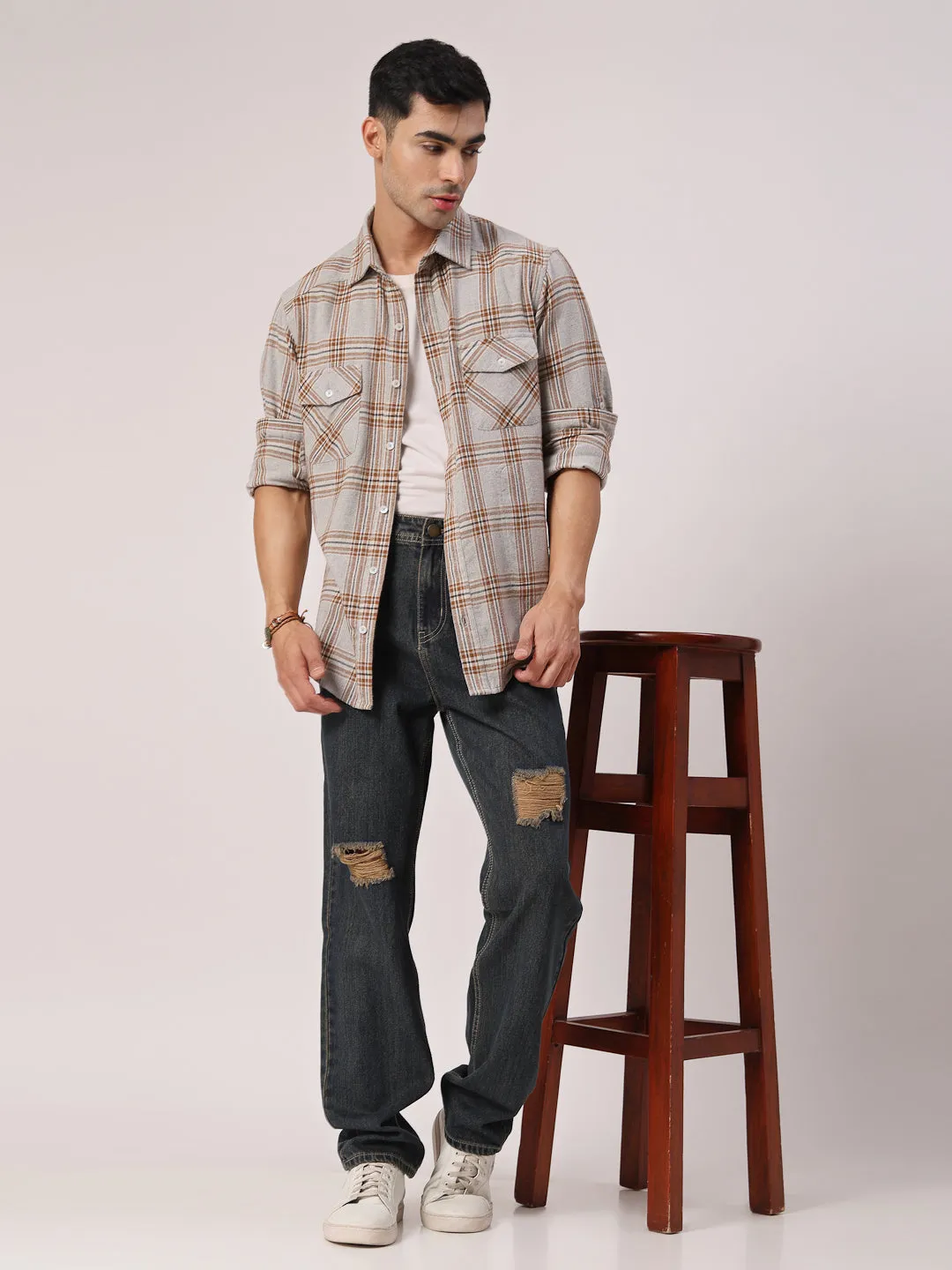 Style Quotient Men Blue Relaxed Fit High Rise Cotton Jeans