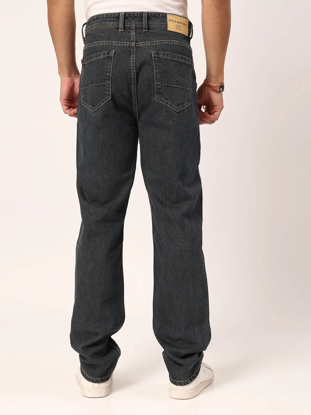 Style Quotient Men Blue Relaxed Fit High Rise Cotton Jeans