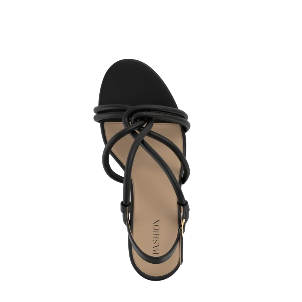 The Capri - Coal Vegan Leather 4 Block