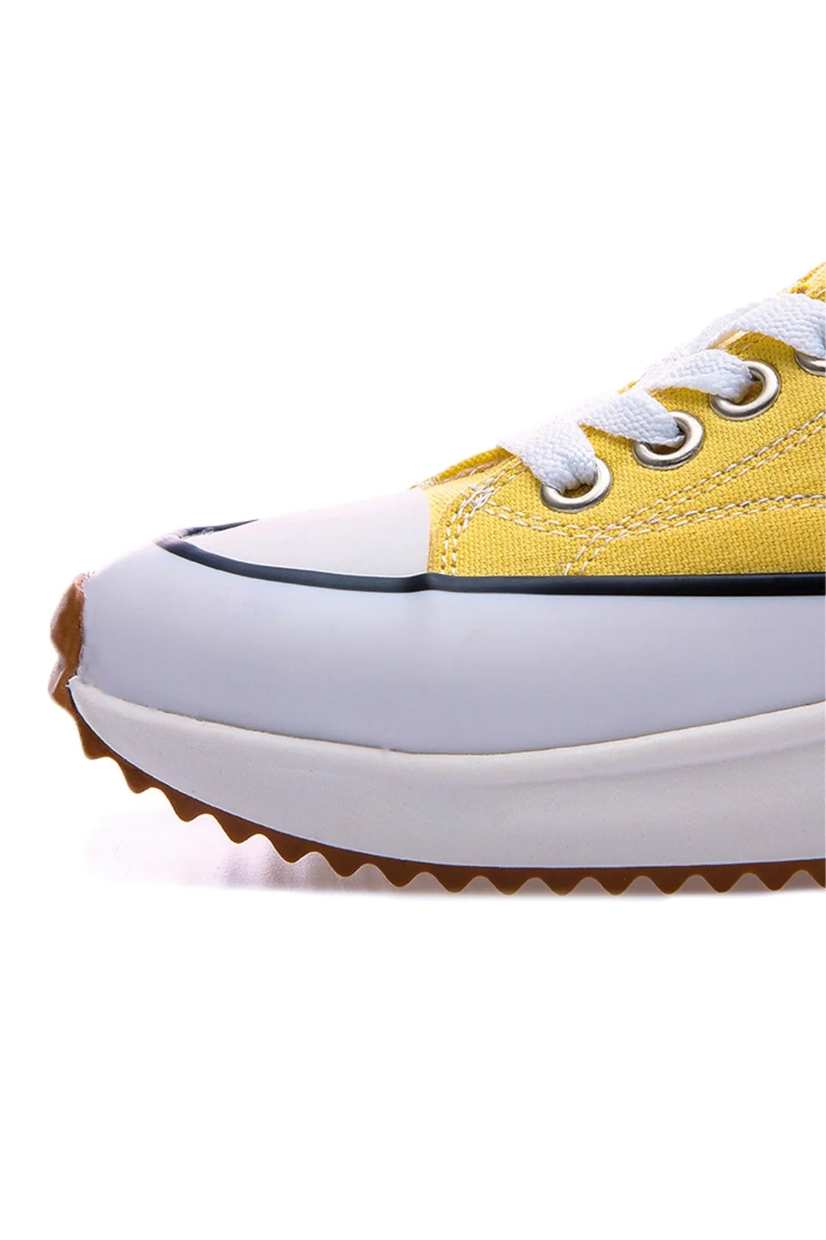 TMY Yellow Lace High Sole Casual Women's Sneakers - 89070 - Scheveningen