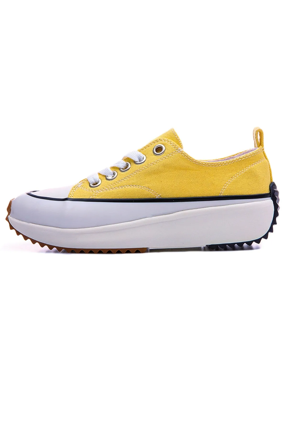 TMY Yellow Lace High Sole Casual Women's Sneakers - 89070 - Scheveningen