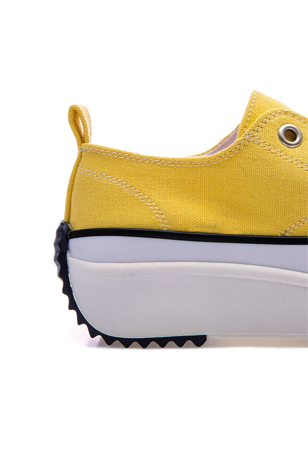 TMY Yellow Lace High Sole Casual Women's Sneakers - 89070 - Scheveningen