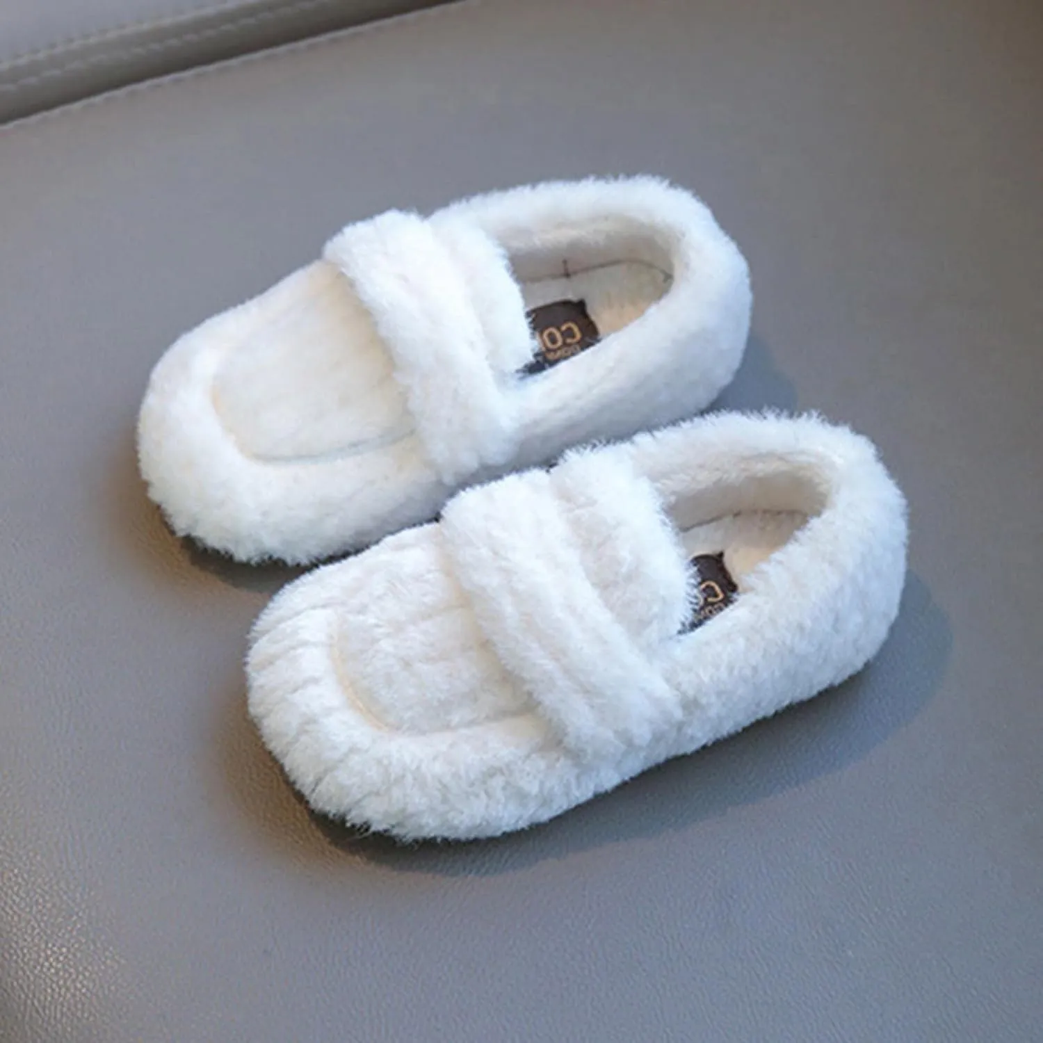 Toddler Cute Shoes Fashionable Winter Children Boots Boys and Girls Cotton Shoes Flat Bottom Plush Flat Bottom Sneakers