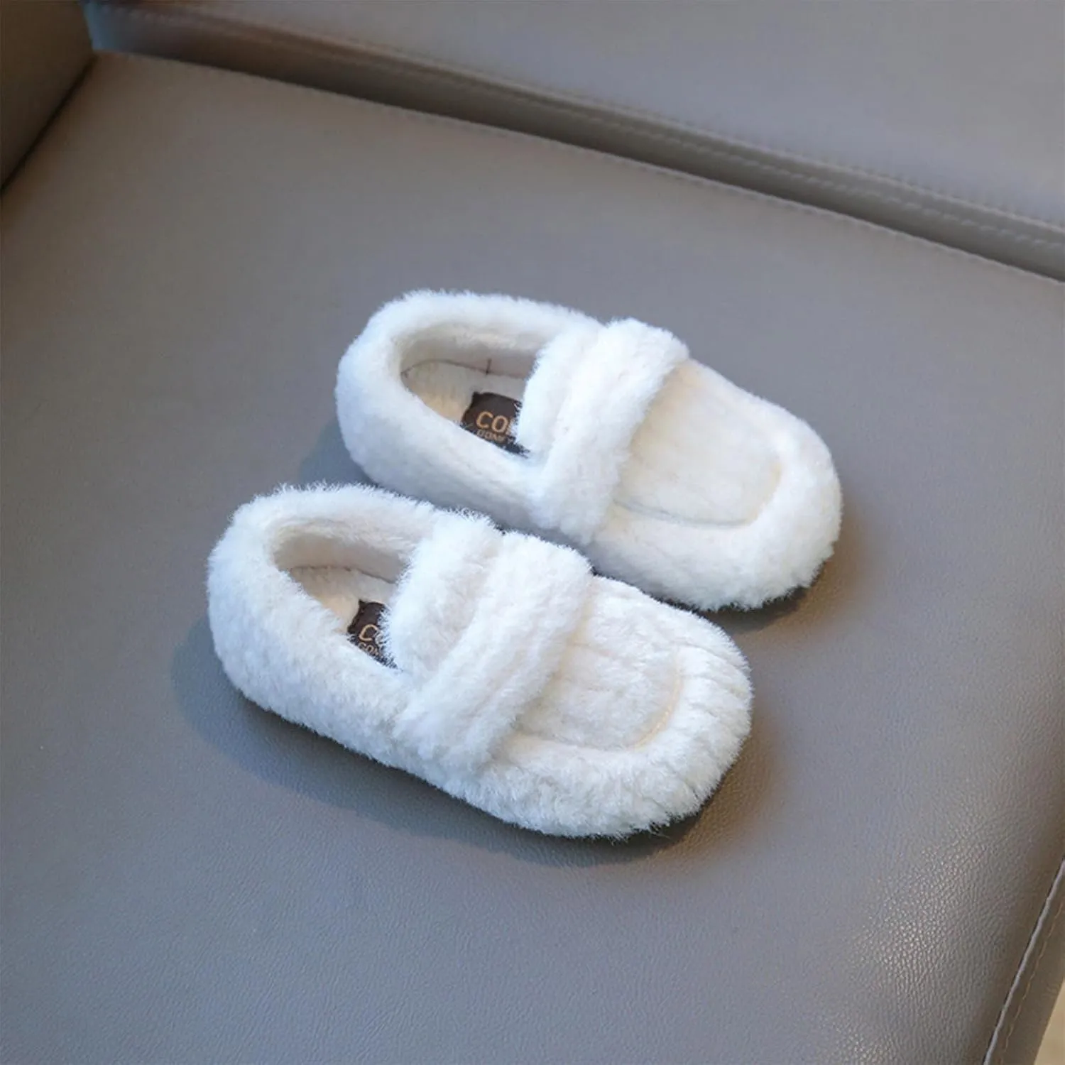 Toddler Cute Shoes Fashionable Winter Children Boots Boys and Girls Cotton Shoes Flat Bottom Plush Flat Bottom Sneakers