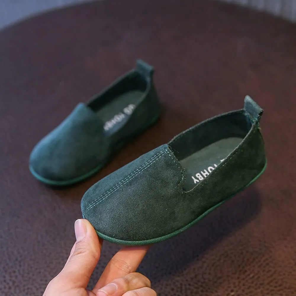 Toddler Little Kid Boys Girls Soft Slip On Loafers Dress Flat Shoes Casual Suede Leather Dress Wedding Shoes for Kids Comfort Boat Shoes