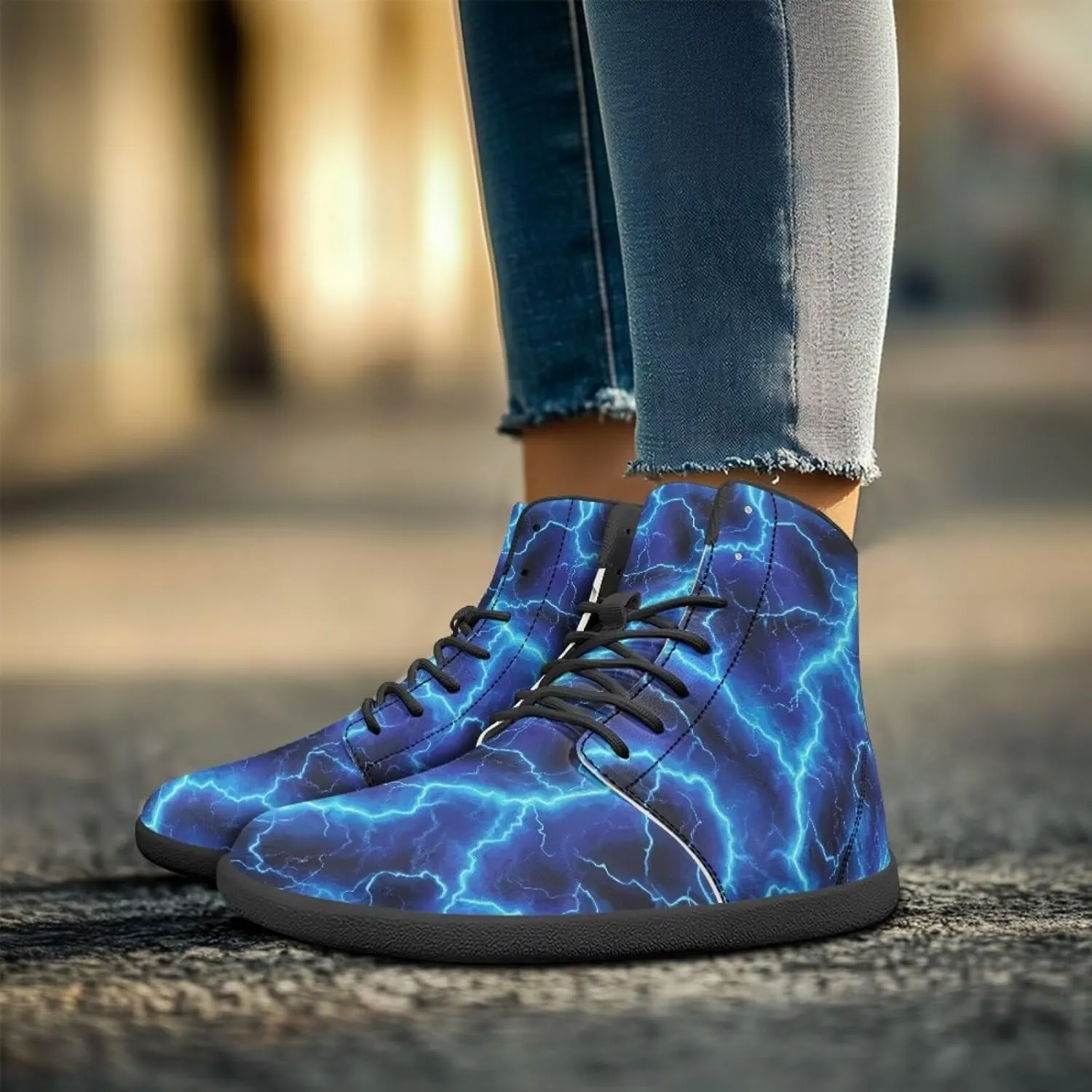 Unisex Womens Mens High Top Business Shoes Lace Up Running Athletic Sneakers Casual Walking Shoe