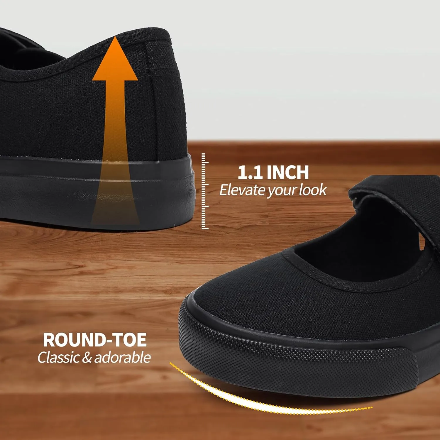 Uoidru Women's Flats Shoes Mary Jane Canvas Shoes Casual Slip on Shoes for Women