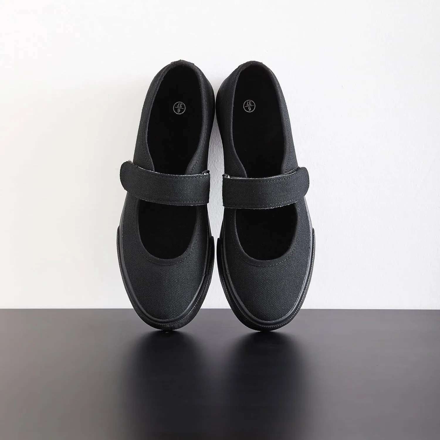 Uoidru Women's Flats Shoes Mary Jane Canvas Shoes Casual Slip on Shoes for Women