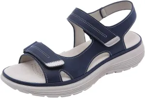 Walking and Hiking Sandals for Women 2025 Summer Casual Open Toe Backless Orthotic Fashion Hook and Loop Straps Sandal Beach Vacation Outdoor Athletic Shoes With Arch Support