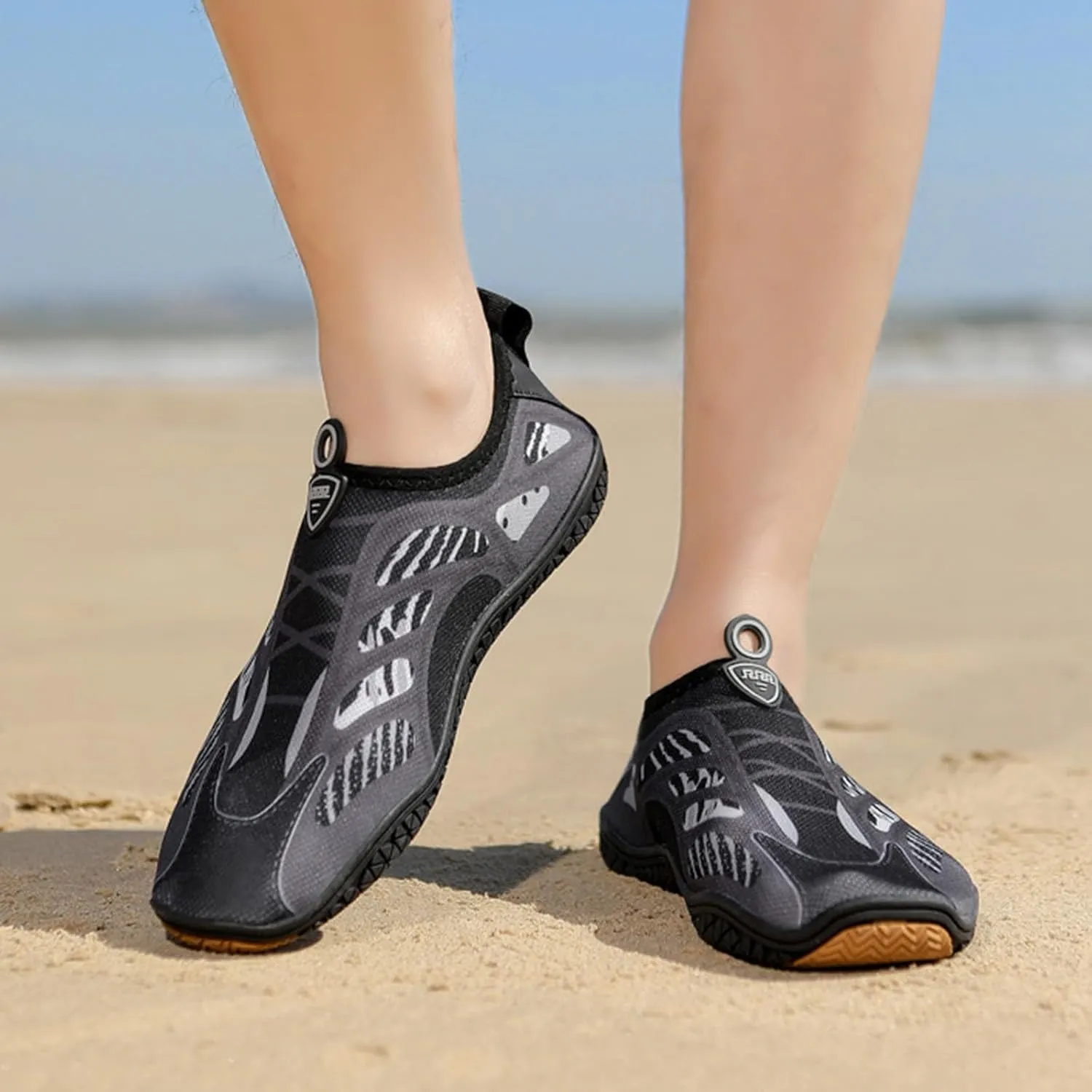 Water Shoes Mens Quick-Dry Socks Pool Beach Swim Shoes Anti-Slip Breathable Lightweight Slip-on Walking Sneakers Outdoor Boating