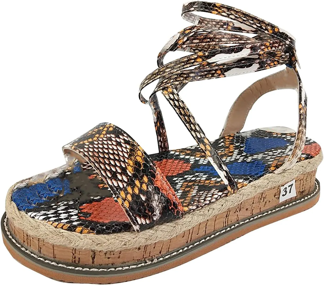 Wedge Sandals for Women, Comfy Slip on Orthopedic Sandals Retro Large Size Bohemia Summer Beach Shoes