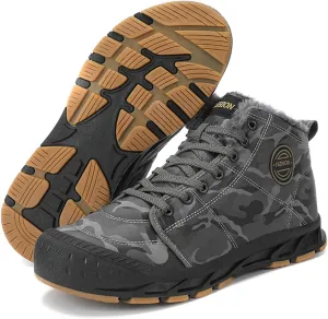 Winter Hiking Boots Men,Casual Lightweight Soft Cold-Weather Snow Boots for Men,Comfortable Waterproof Warm Fur Lined Boots,Slip Resistant