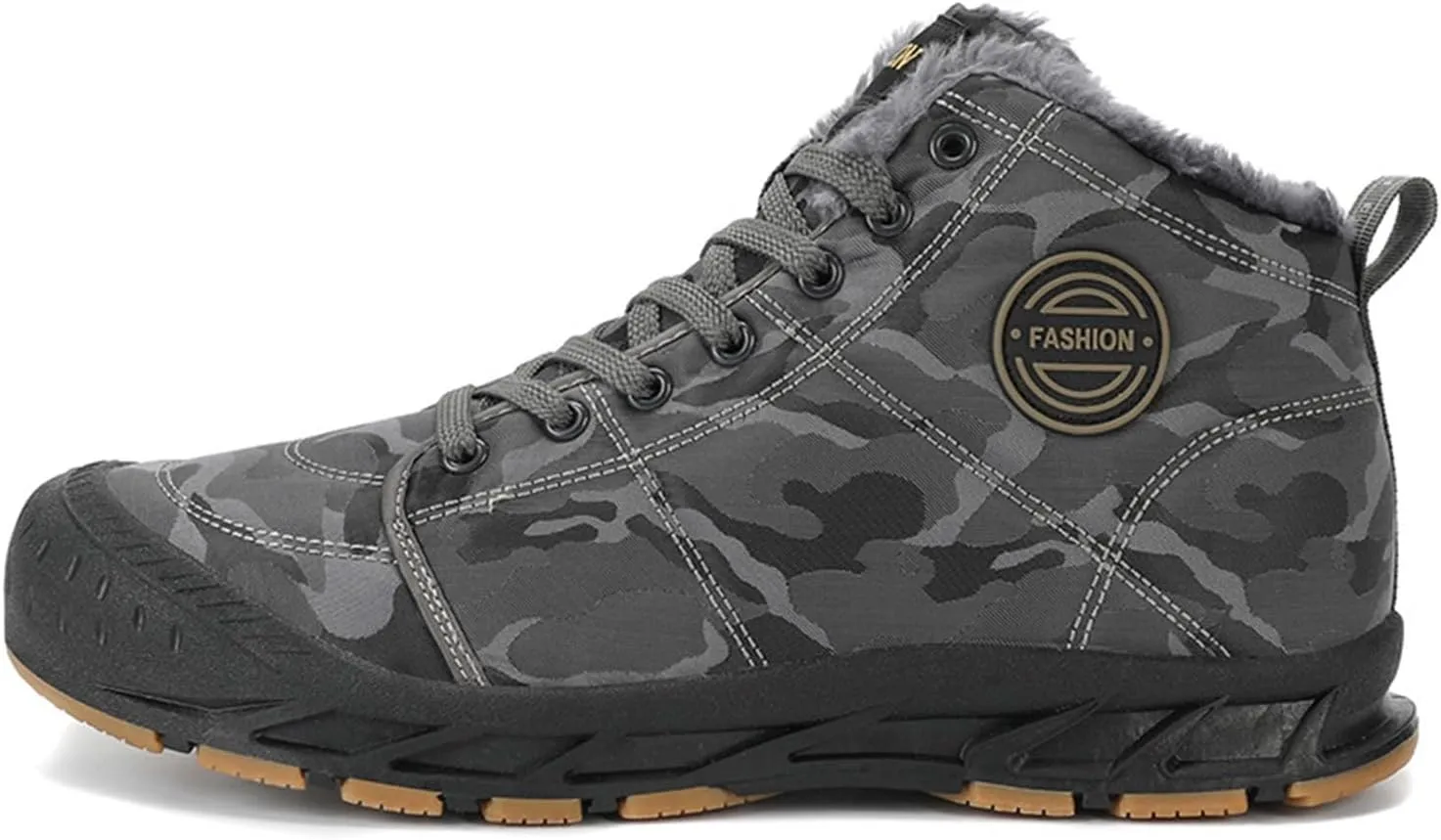 Winter Hiking Boots Men,Casual Lightweight Soft Cold-Weather Snow Boots for Men,Comfortable Waterproof Warm Fur Lined Boots,Slip Resistant