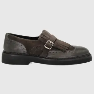 Woman's Brogue Single Monk Leather in Testa Di Moro (GRD608/1)