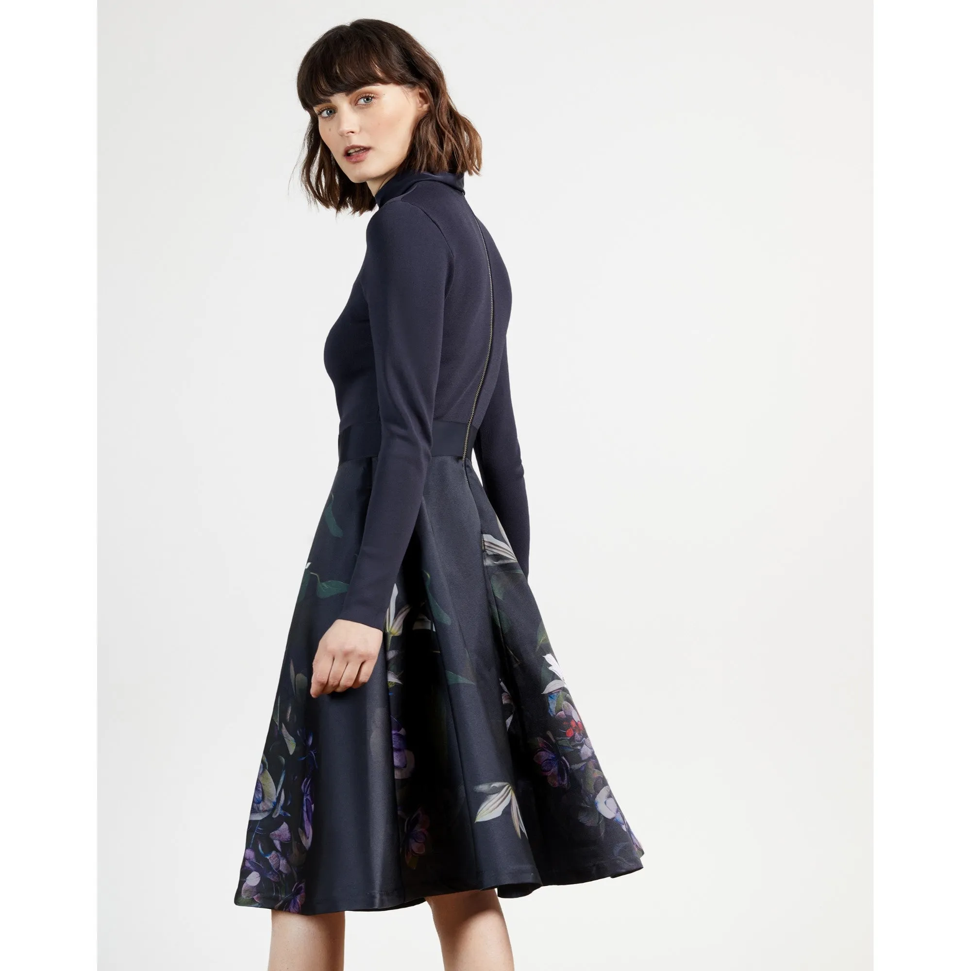 Women Wmd-Dominaa-Pomegranate Full Skirt Dress - Navy