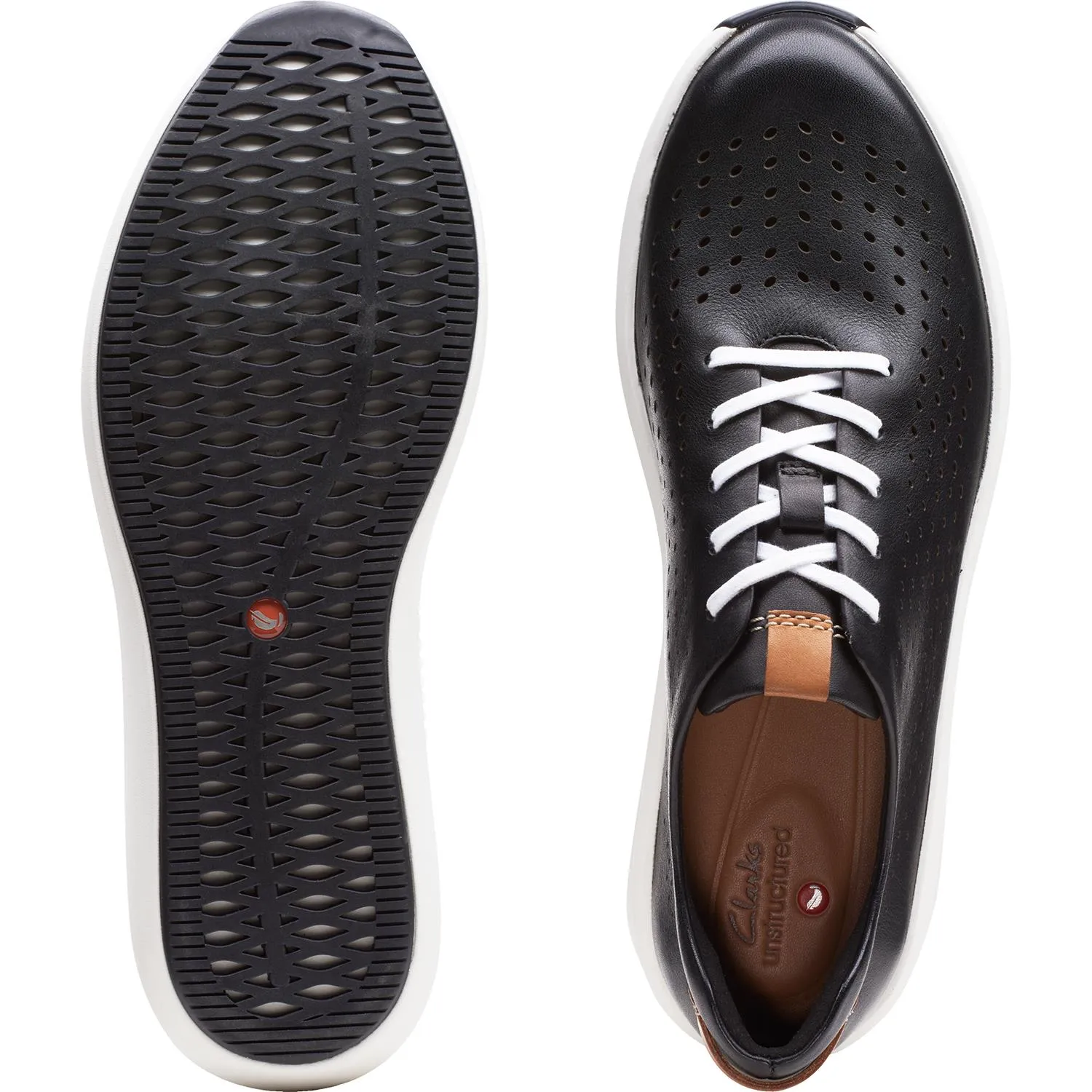 Women's Clarks Un Rio Tie Black Leather