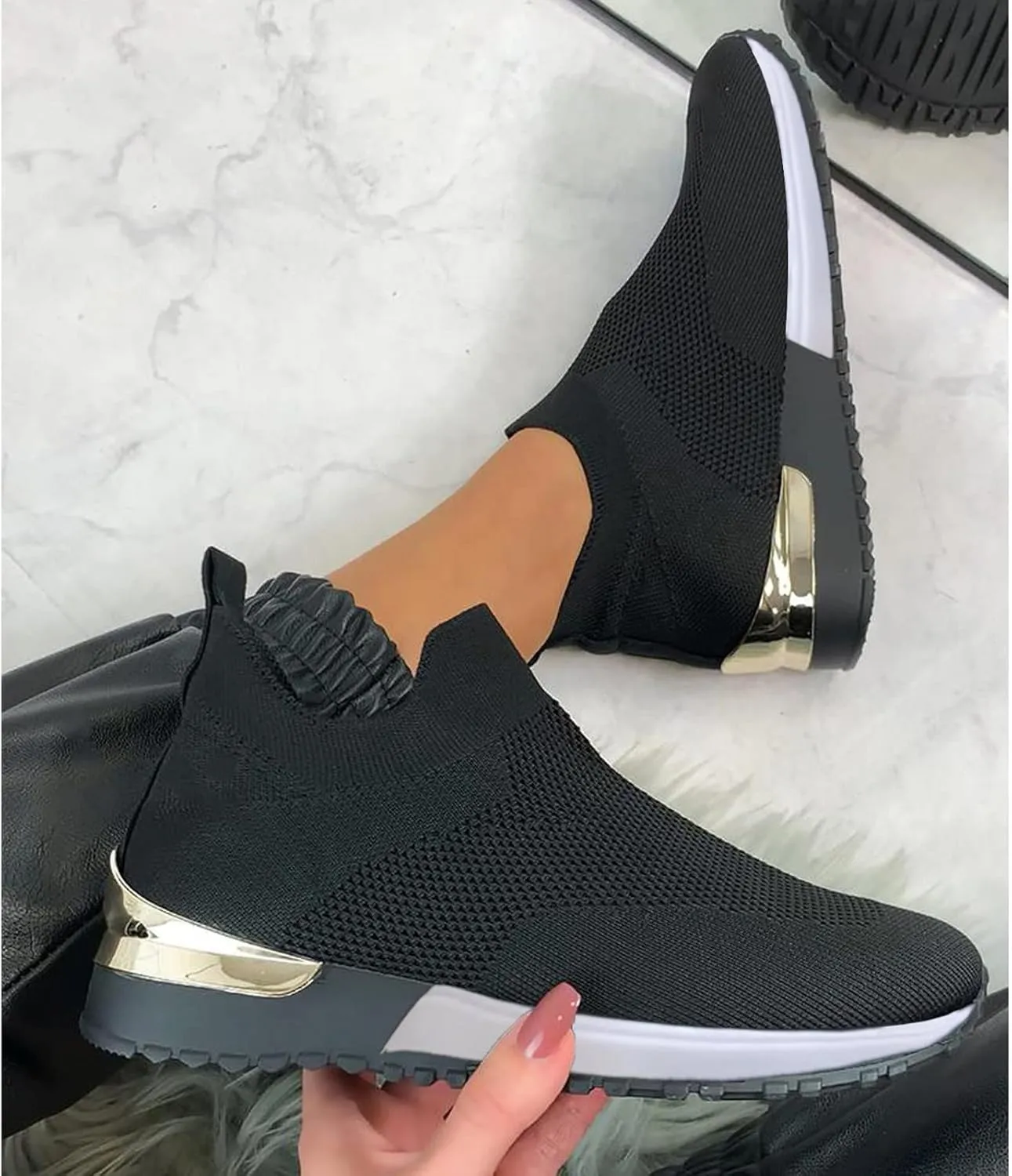 Women's Sneakers Wide Zapatos Ortop??Dicos para Mujer Antideslizantes Black Shoes Women Sneakers Women's Chunky Sneakers Platform Dad Shoes for Women White Non Slip Shoes for Women Nurse