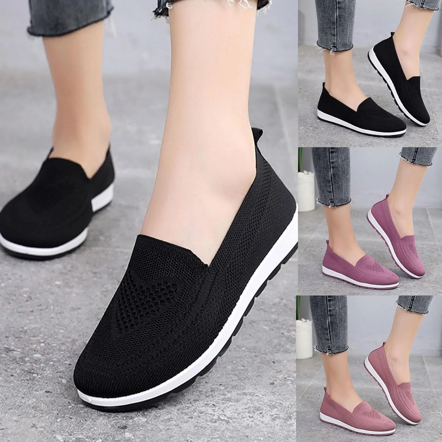 Womens Sneakers,Wedge Sneakers for Women Trendy Mesh Walking Sneakers Breathable Tennis Shoes Running Slip On Loafers