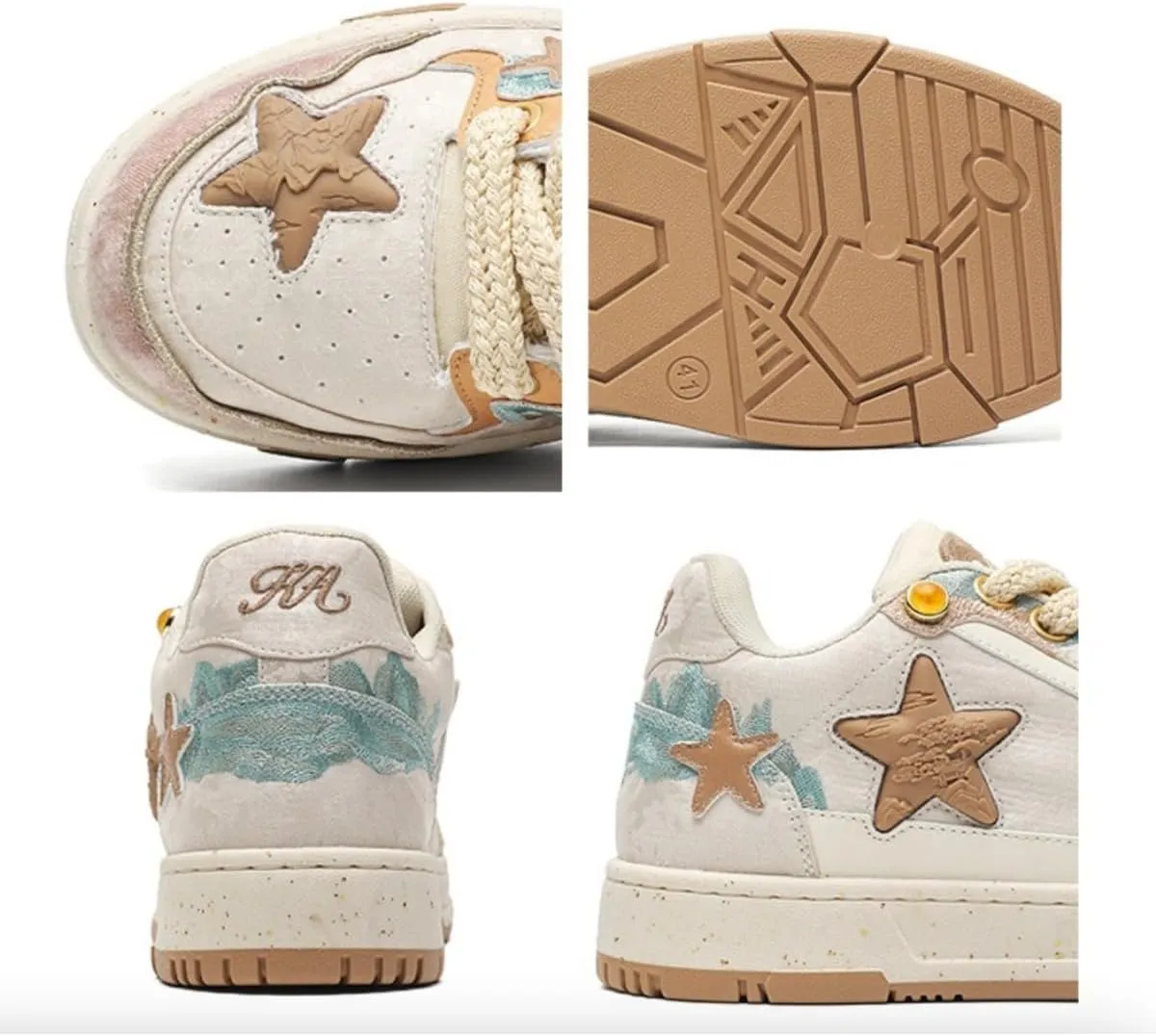 Women's Star Y2K Sneakers - Vintage Kawaii Low Top Canvas Shoes Cute Lace Up Walking Star Sneakers with Gold Accents for Girls