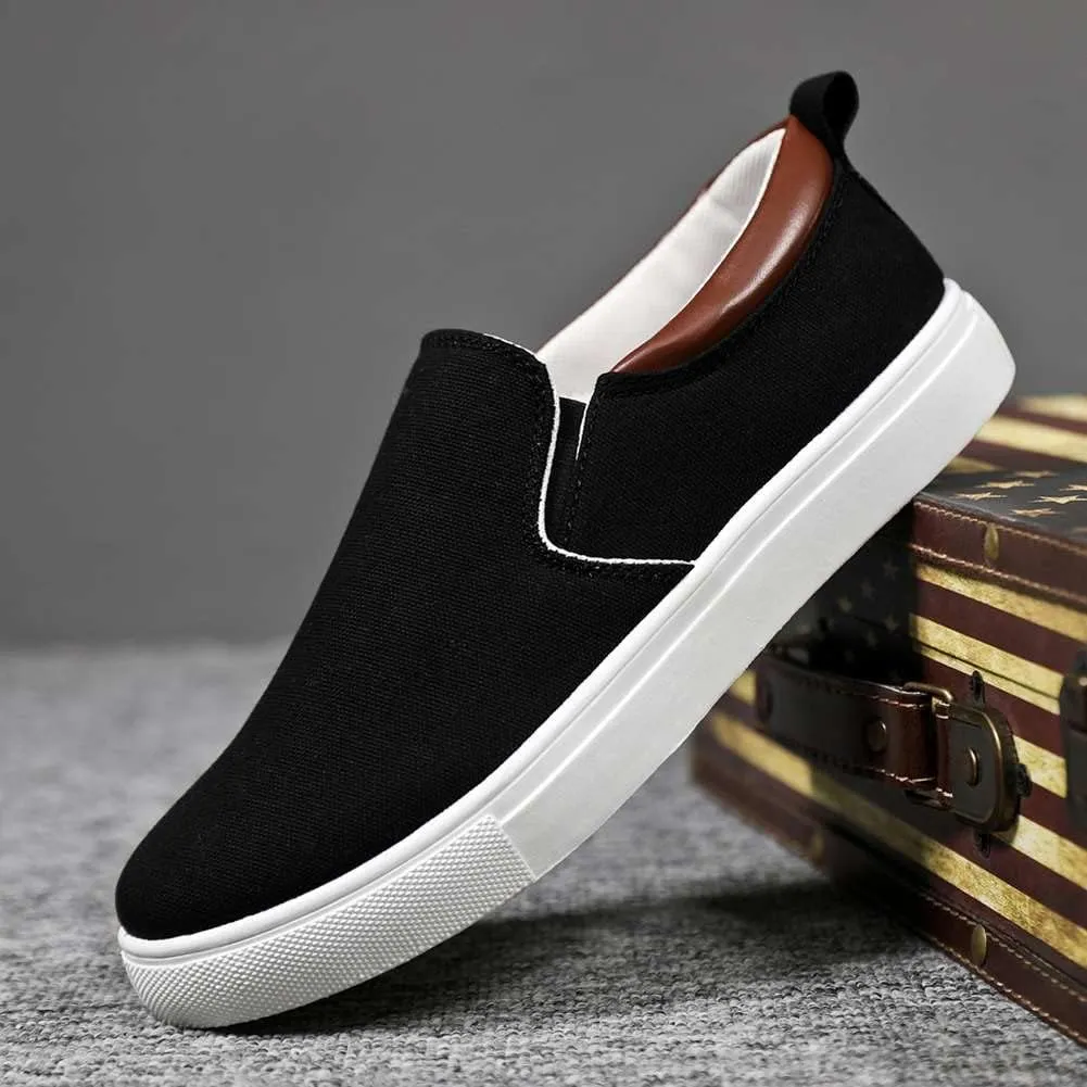 YAXE Men's Slip On Canvas Loafers Casual Skateboarding Shoes