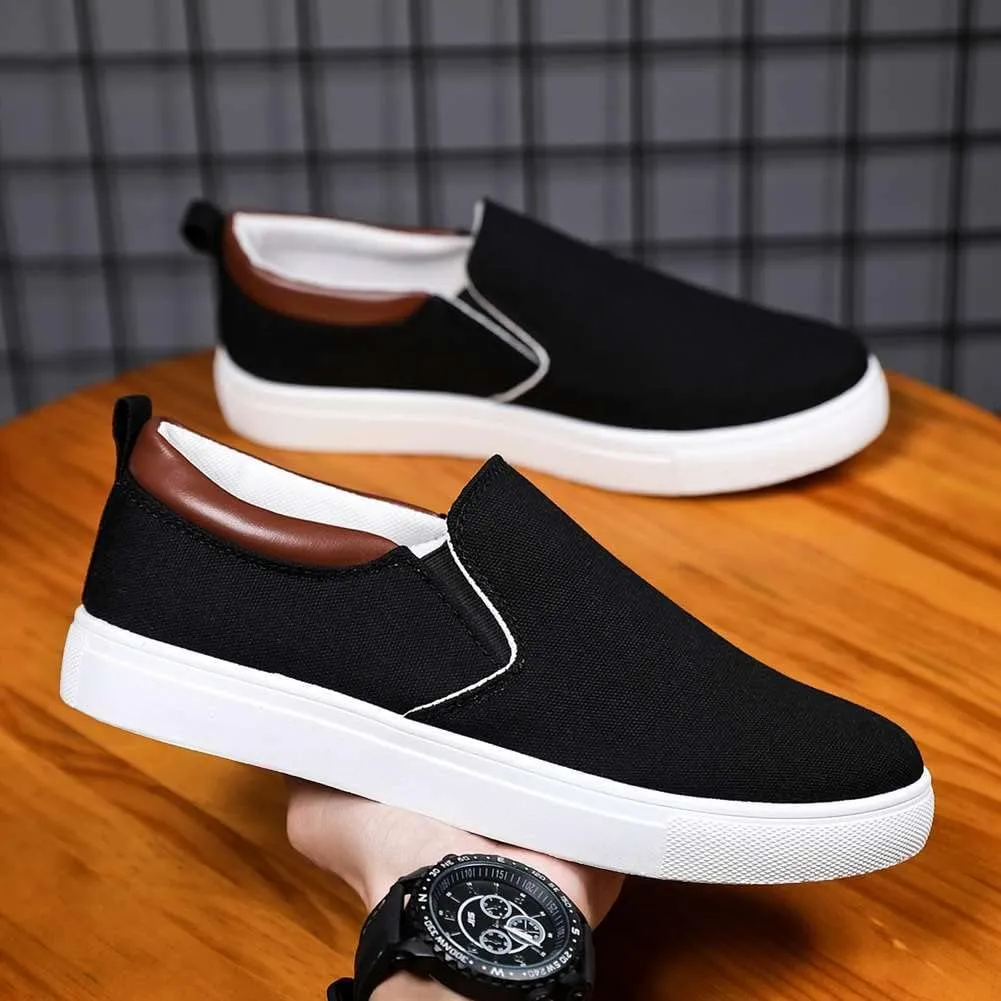 YAXE Men's Slip On Canvas Loafers Casual Skateboarding Shoes
