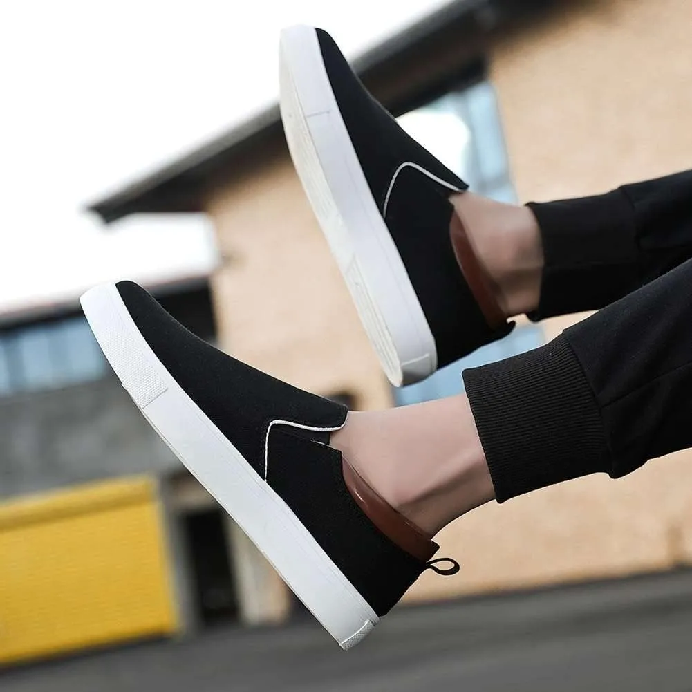 YAXE Men's Slip On Canvas Loafers Casual Skateboarding Shoes