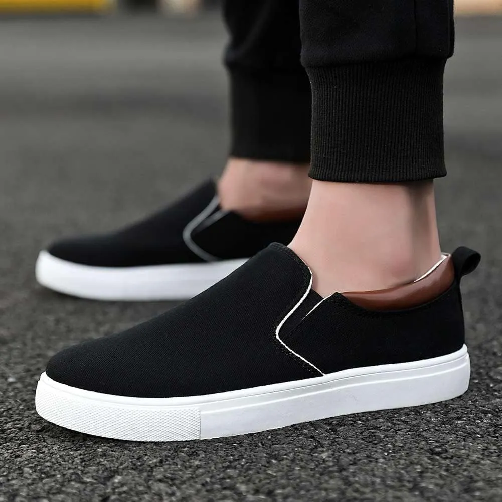 YAXE Men's Slip On Canvas Loafers Casual Skateboarding Shoes
