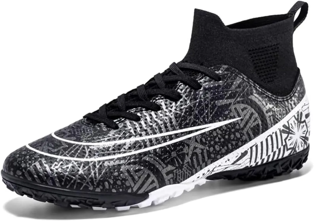 Youth Turf Soccer Shoes Mens Women High top Football Boots Indoor Athletic Ankle Shoes Spikes Indoor Soccer Cleats AG