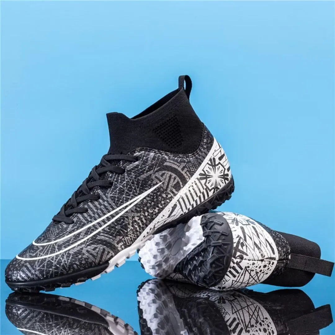 Youth Turf Soccer Shoes Mens Women High top Football Boots Indoor Athletic Ankle Shoes Spikes Indoor Soccer Cleats AG